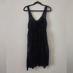 Free People Black Lace Mini Dress